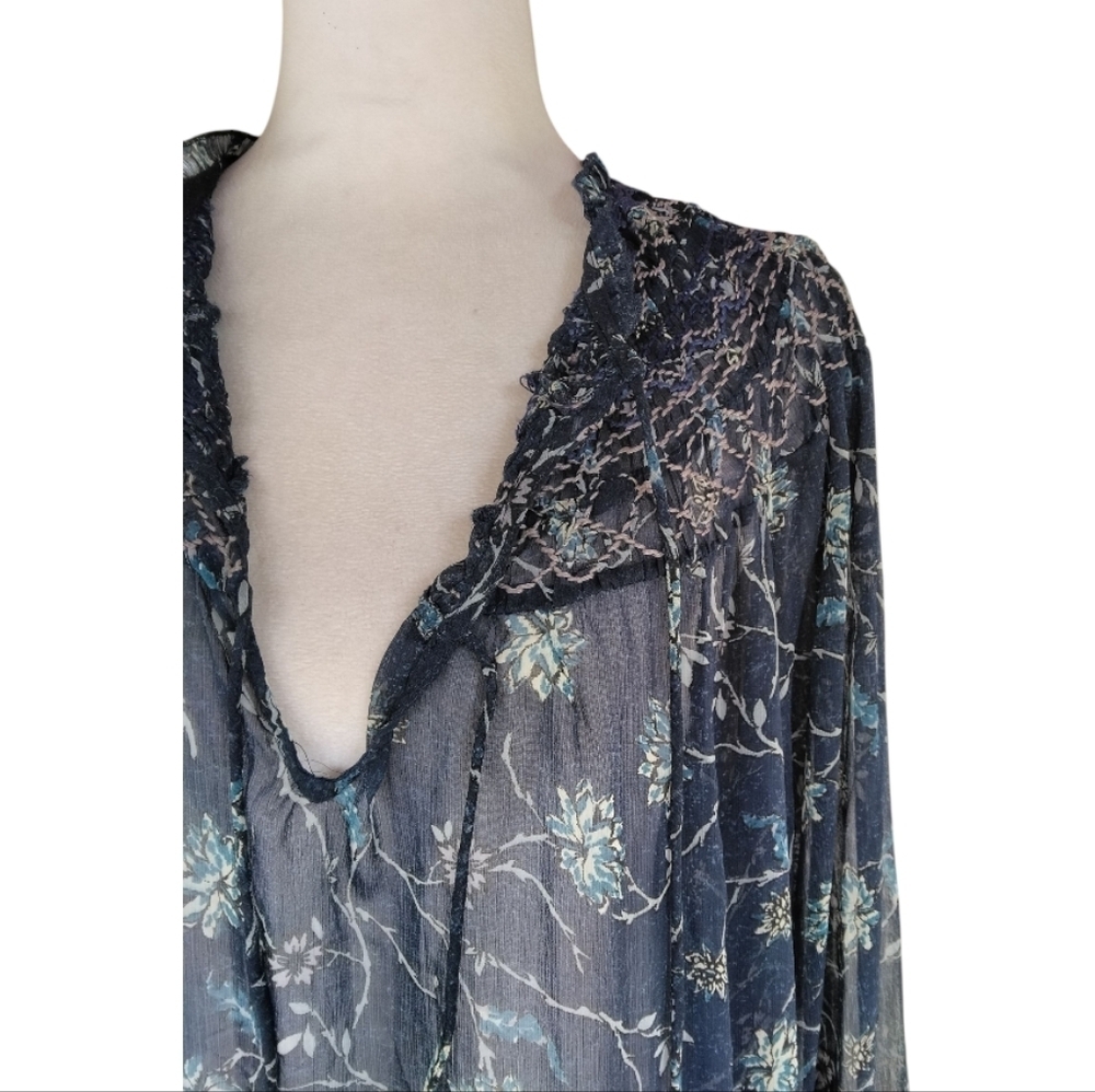 Free People Keeping Up With Cara Smocked Tunic Top/ Dress Size XS - Picture 5 of 11